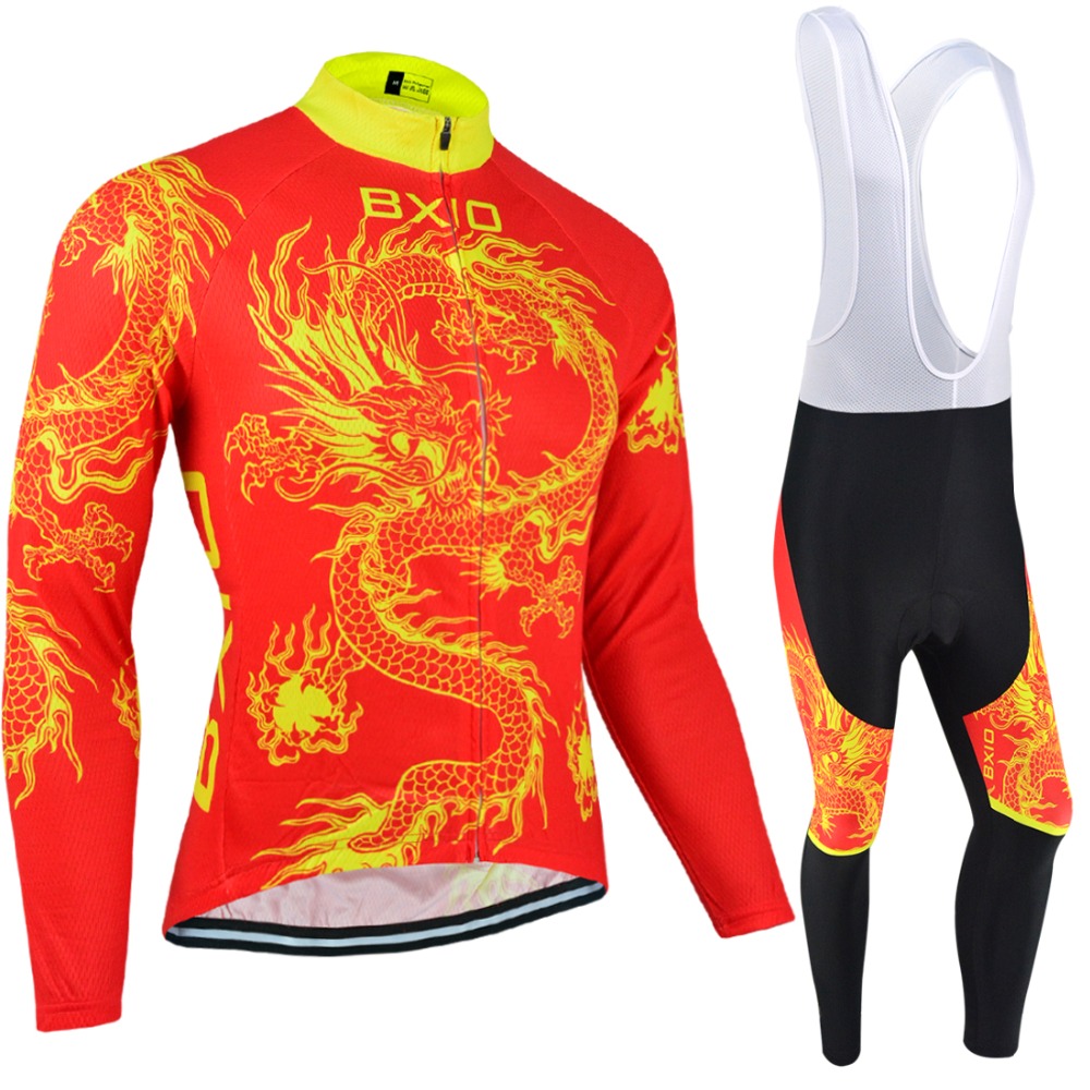 BXIO ܿ   Ŭ   巡  ̽  Retail   Conjunto Ciclismo 023/BXIO Winter Thermal Fleece Cycling Jerseys China Dragon Design Racing Rid